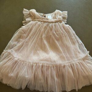 Shimmery pink dress and diaper cover